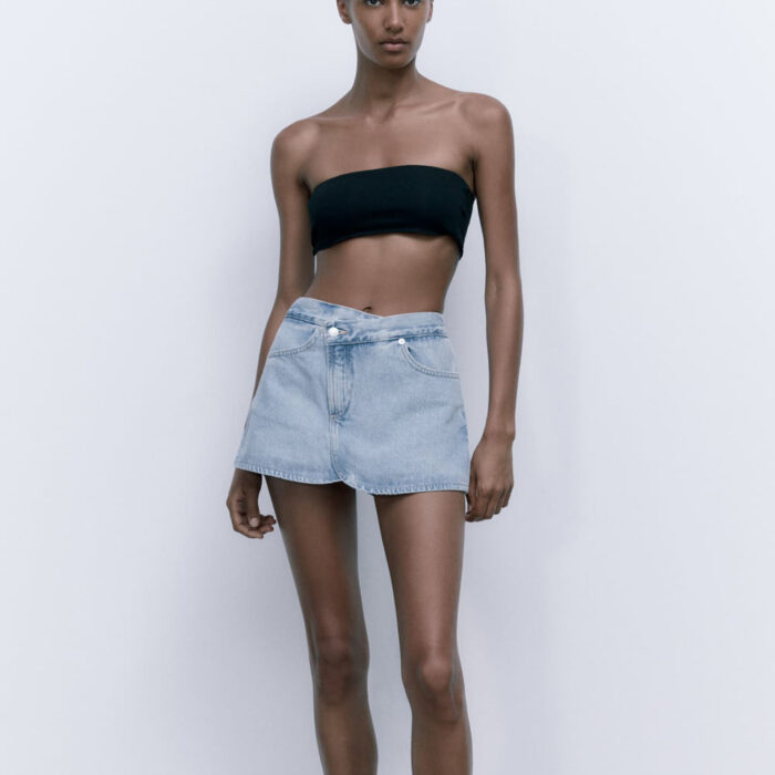 Asymmetric Denim Skort